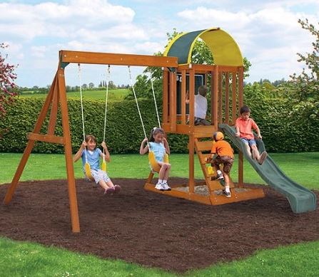 Cedar Summit Premium Play Sets Ainsley Ready to Assemble Wooden Swing Set
