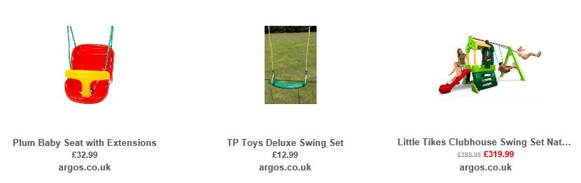 Swing accessories from Argos UK 2