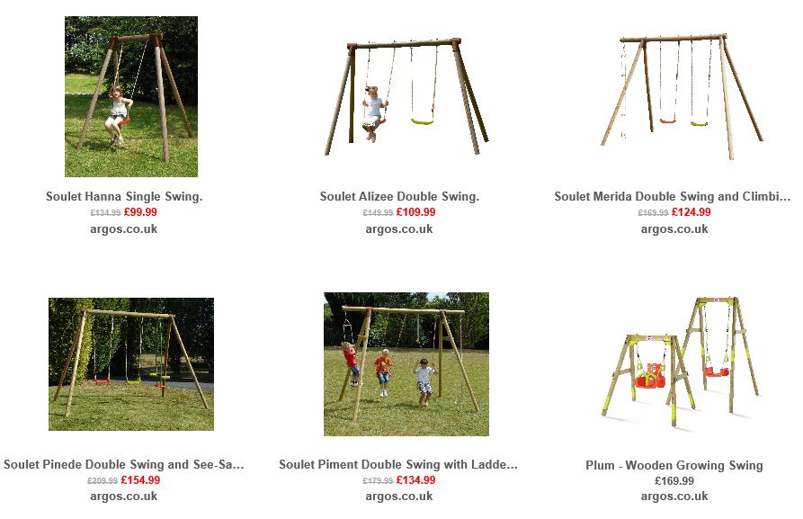Cheap Wooden Swing Sets, Argos UK